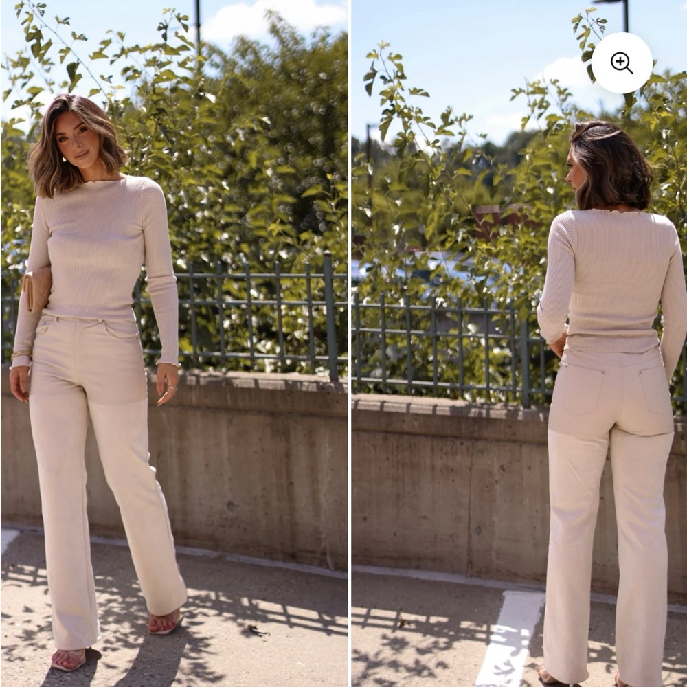 Cream, Western Chic Straight Leg Pants